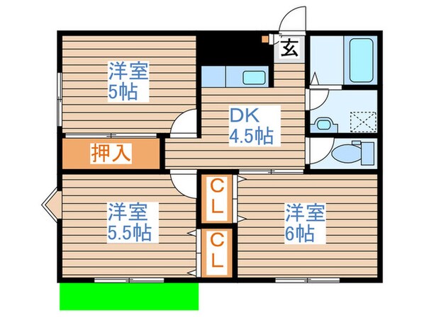 エスポワールＢ棟の物件間取画像